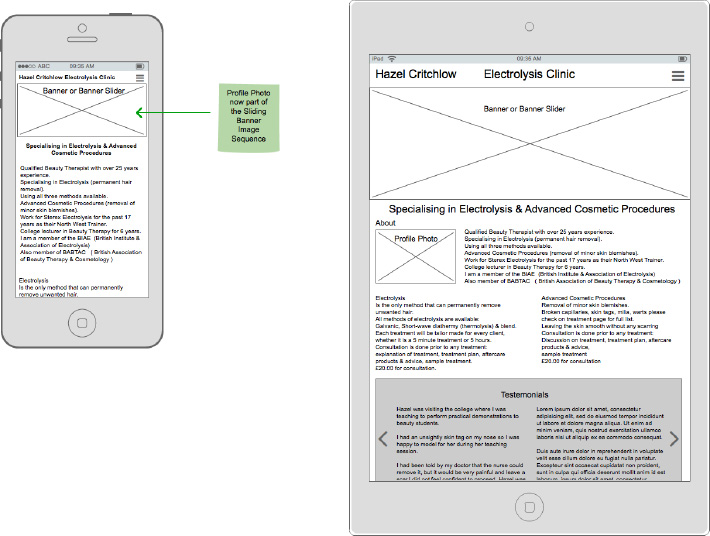 Skin Deep Mbile UX Wireframe