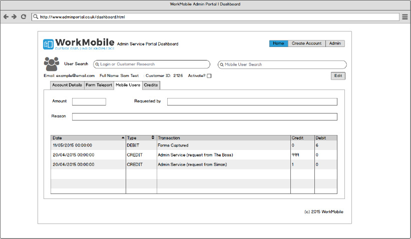 Mobile Users UX Wireframe